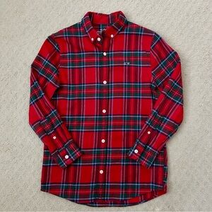 Vineyard Vines Boys Classic Red Plaid Flannel Shirt Size Small